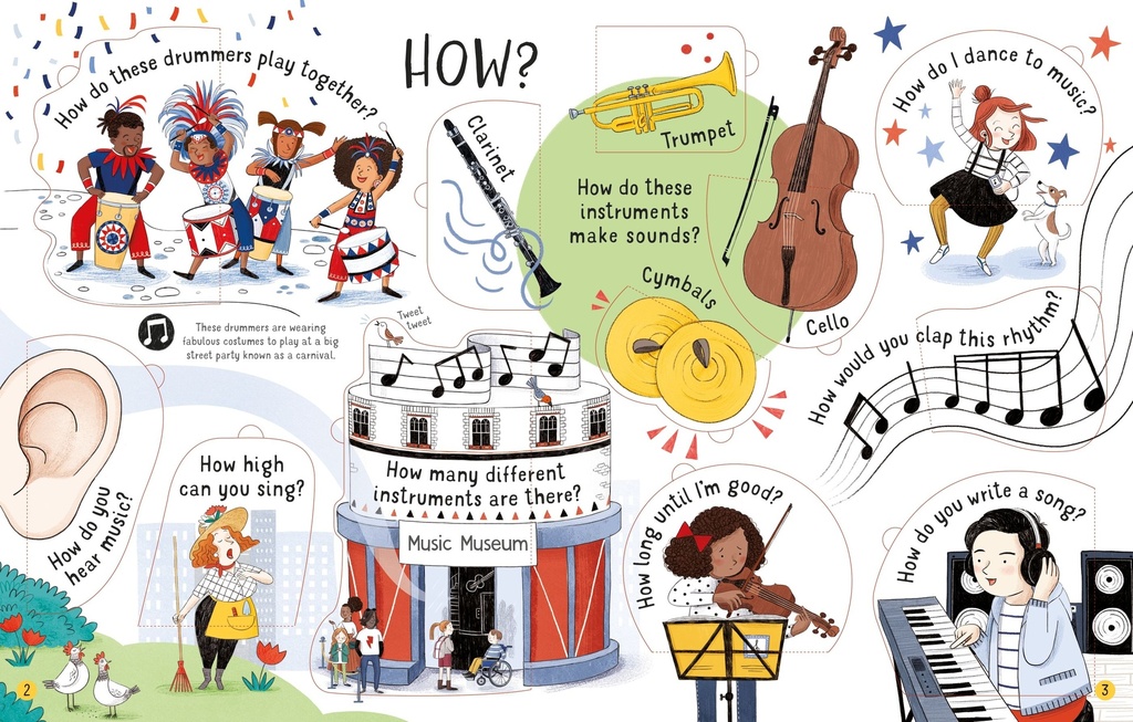 Lift-the-flap Questions and Answers About Music | Usborne books for children | The Kids' Nook Oman