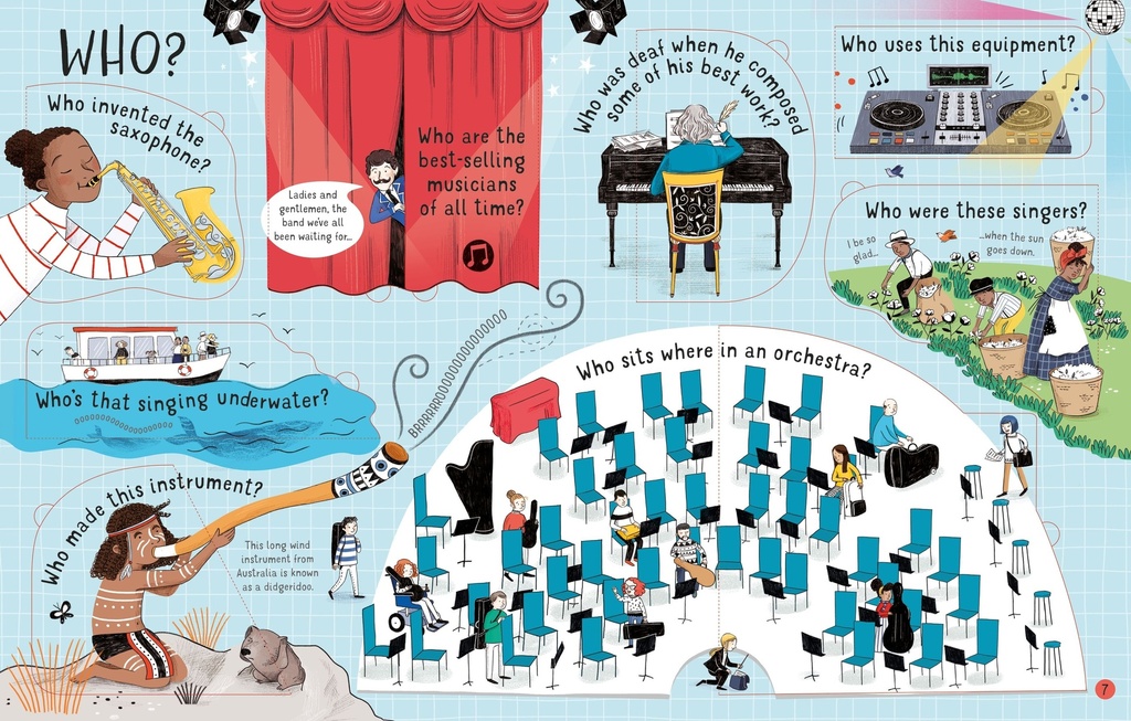 Lift-the-flap Questions and Answers About Music | Usborne English books for kids | The Kids' Nook Oman